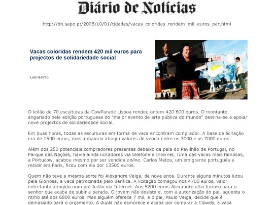 Vacas coloridas rendem 420 mil euros