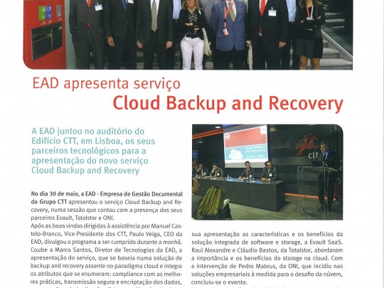 EAD apresenta serviço Cloud Backup and Recovery
