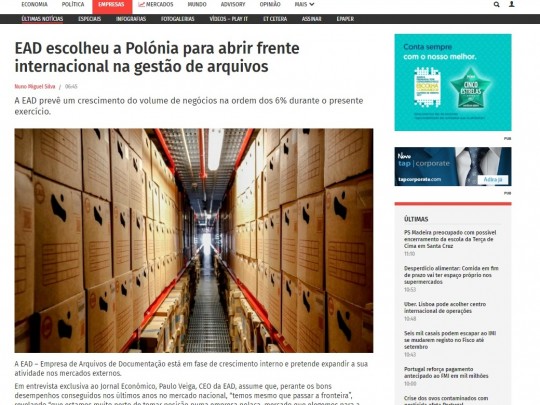 EAD escolheu a Polónia para abrir frente internacional na gestão de arquivos