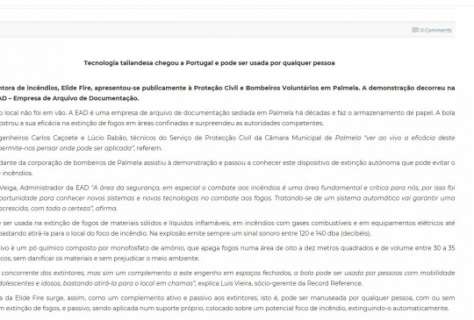 Bola extintora apresenta-se à Proteção Civil e Bombeiros de Palmela