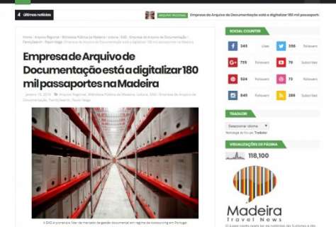 Empresa de Arquivo de Documentação está a digitalizar 180 mil passaportes na Madeira