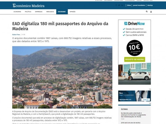 EAD digitaliza 180 mil passaportes do Arquivo da Madeira
