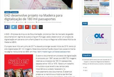 EAD desenvolve projeto na Madeira para digitalização de 180 mil passaportes