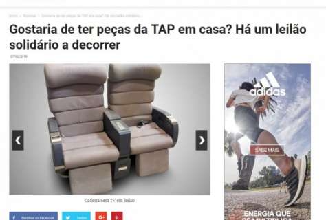 Gostaria de ter peças da TAP em casa? Há um leilão solidário a decorrer