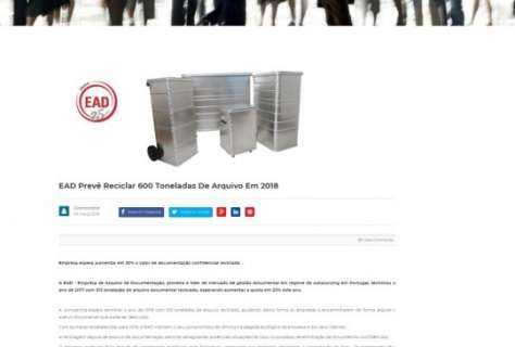 EAD Prevê Reciclar 600 Toneladas De Arquivo Em 2018