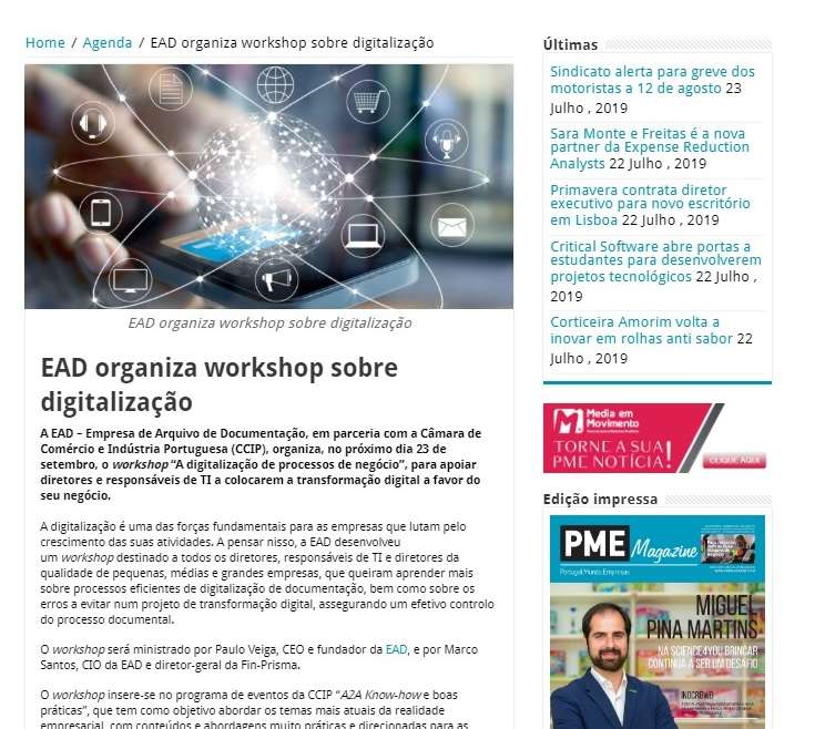 EAD organiza workshop sobre digitalização