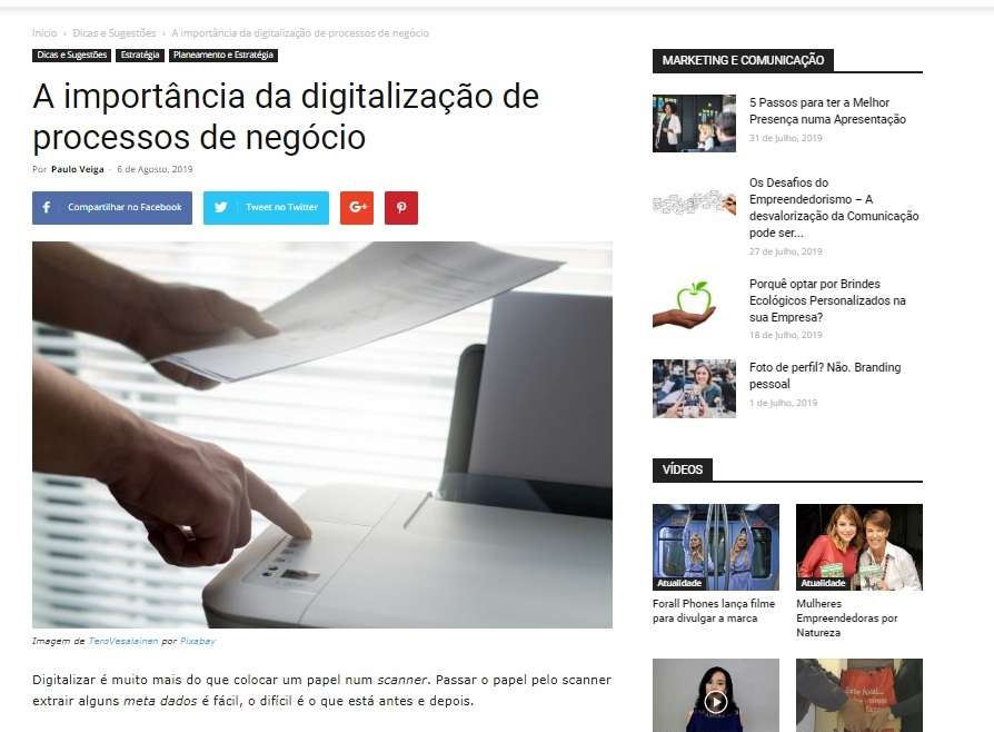 A importância da digitalização de processos de negócio