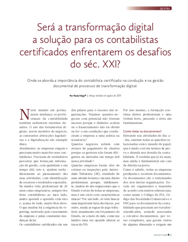 Será a Transformação Digital a solução para os contabilistas certificados enfrentarem os desafios do séc. XXI?