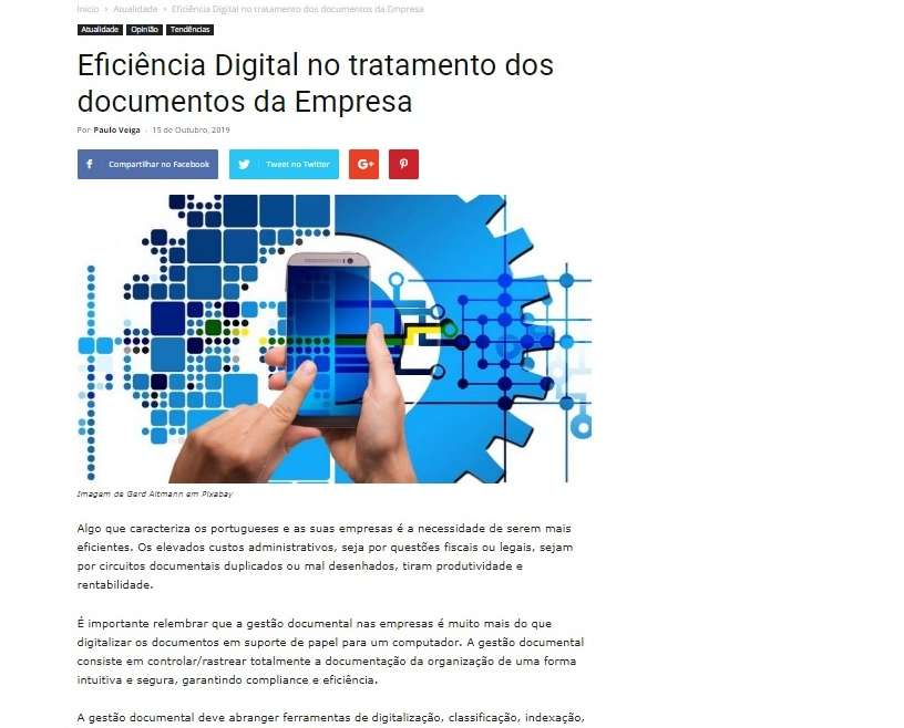 Eficiência Digital no tratamento dos documentos da Empresa