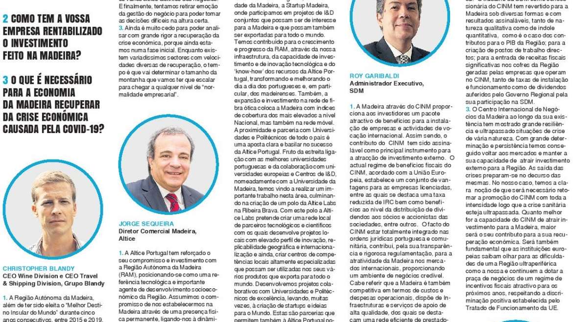 Empresas e empresários refletem sobre investimento na Madeira