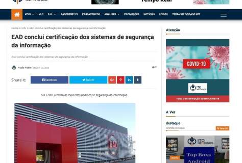 EAD conclui certificação dos sistemas de segurança da informação