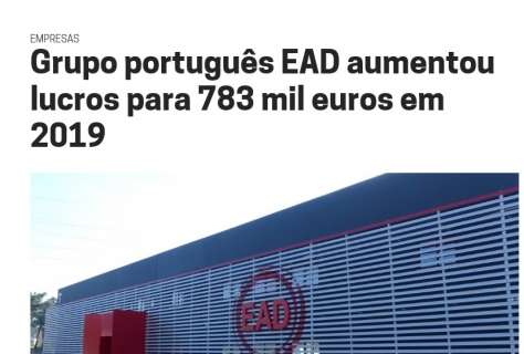 Grupo português EAD aumentou lucros para 783 mil euros em 2019