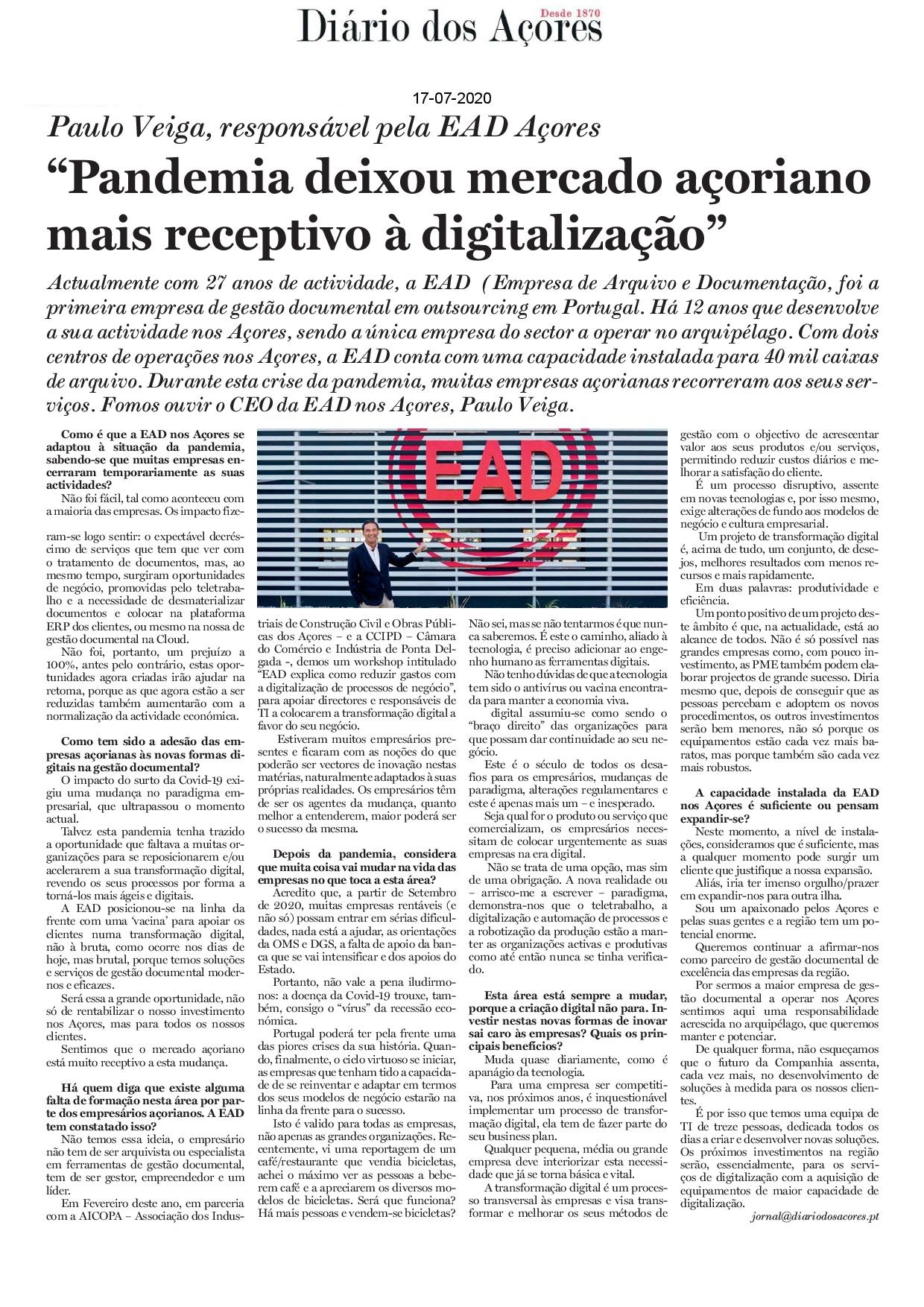 Pandemia deixou mercado açoriano mais receptivo à digitalização