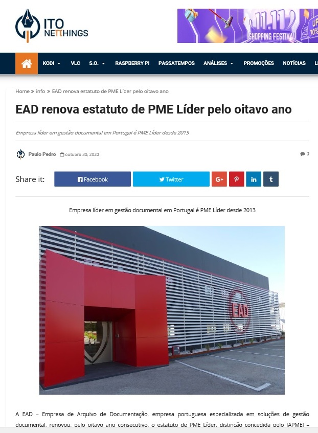 EAD renova estatuto de PME Líder pelo oitavo ano