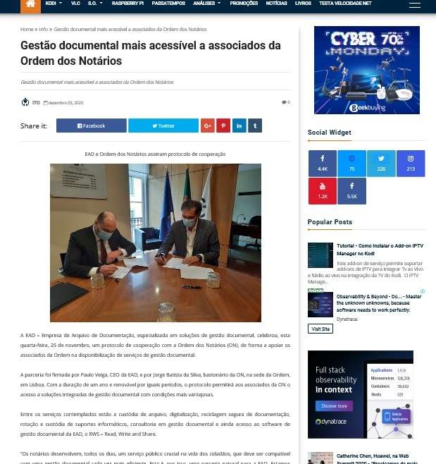 Gestão documental mais acessível a associados da Ordem dos Notários