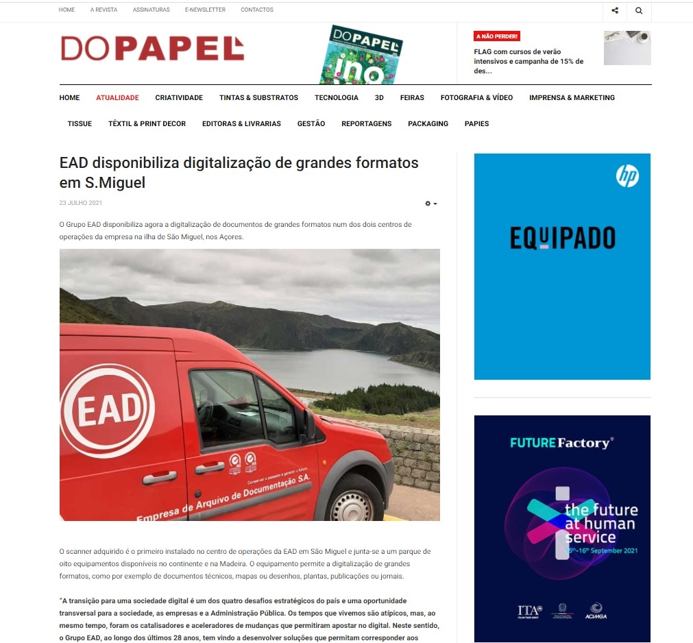EAD disponibiliza digitalização de grandes formatos em S.Miguel