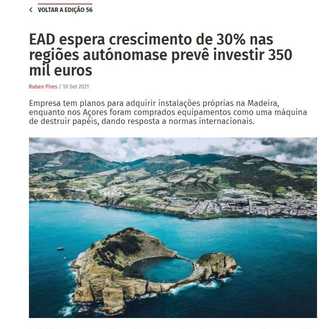 EAD espera crescimento de 30% nas regiões autónomas e prevê investir 350 mil euros.
