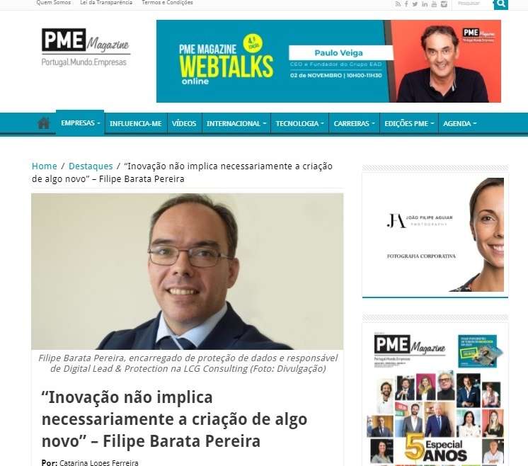 “Inovação não implica necessariamente a criação de algo novo” – Filipe Barata Pereira