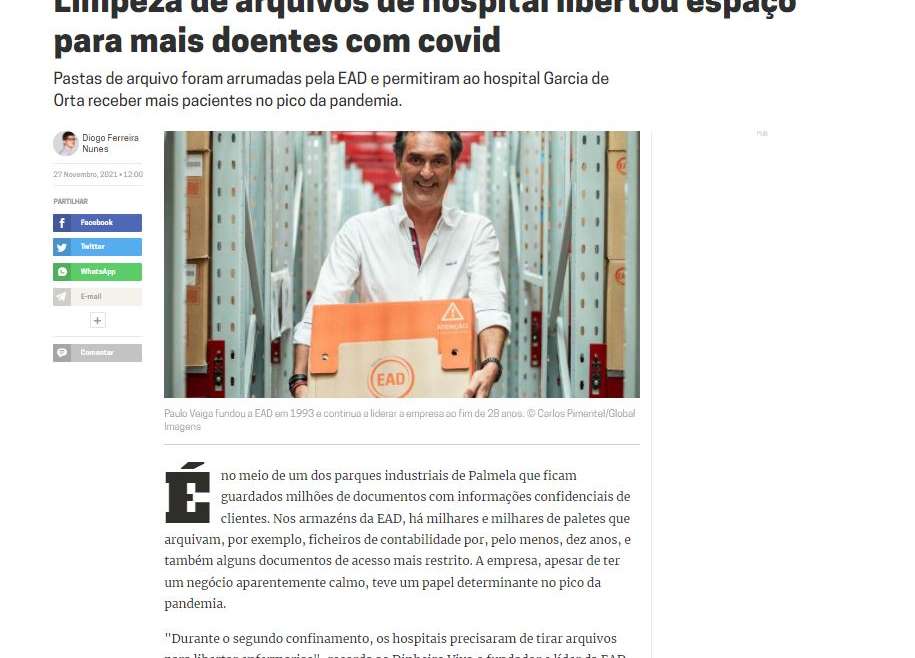 Limpeza de arquivos de hospital libertou espaço para mais doentes com covid