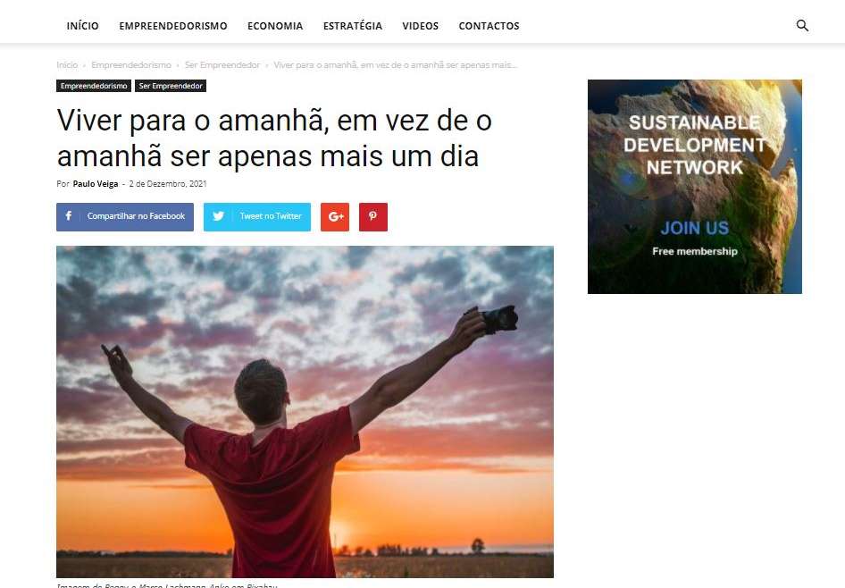 Viver para o amanhã, em vez de o amanhã ser apenas mais um dia