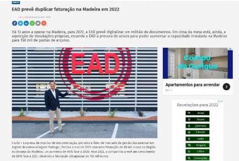 EAD prevê duplicar faturação na Madeira em 2022