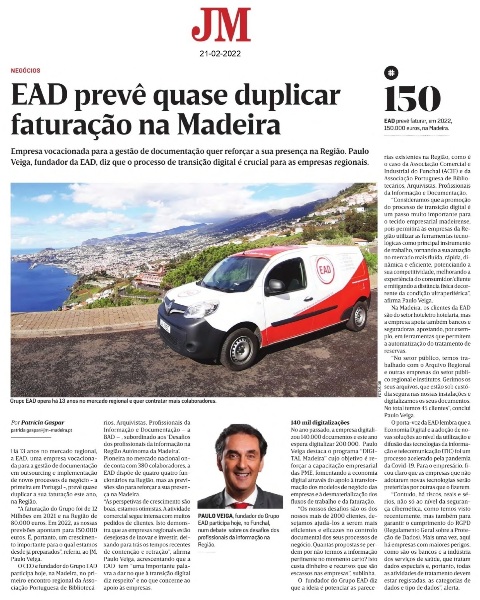 EAD prevê quase duplicar faturação na Madeira