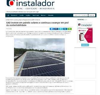 EAD investe em painéis solares e continua a avançar em prol da sustentabilidade