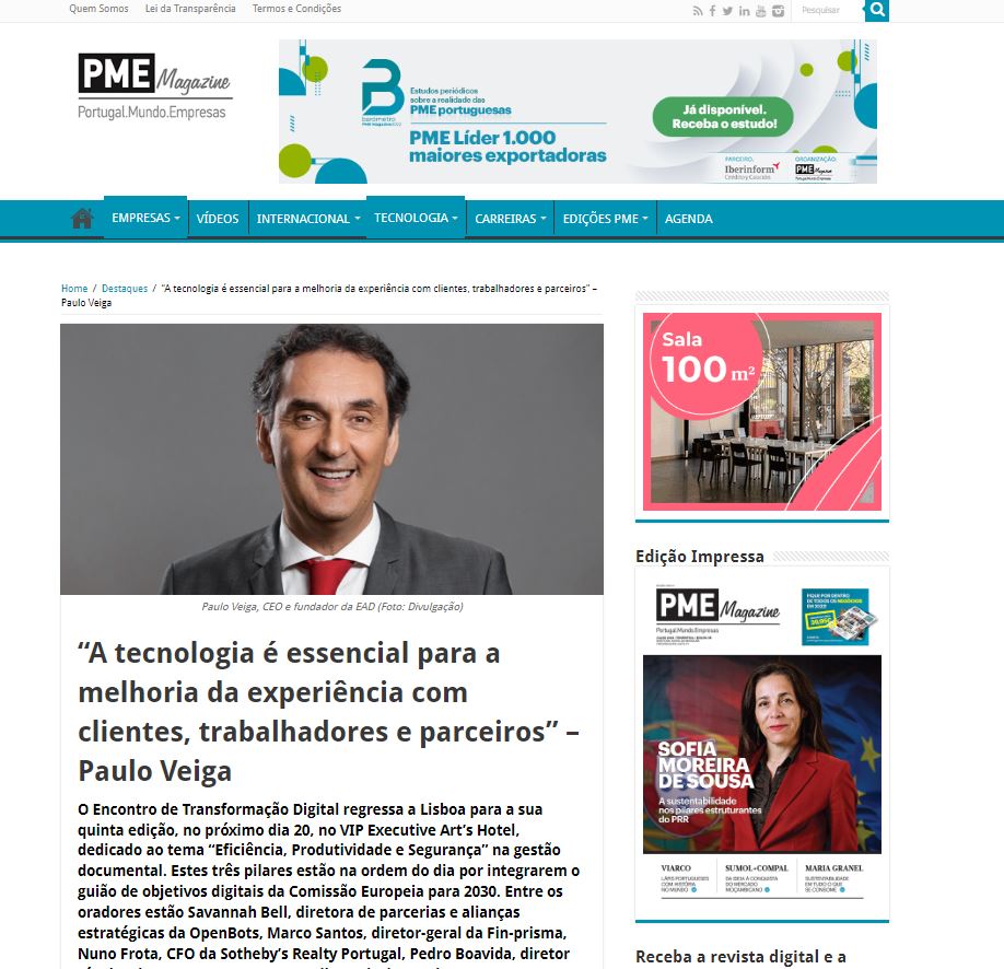 A tecnologia é essencial para a melhoria da experiência com clientes, trabalhadores e parceiros