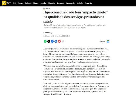 Hiperconectividade tem “impacto direto” na qualidade dos serviços prestados na saúde