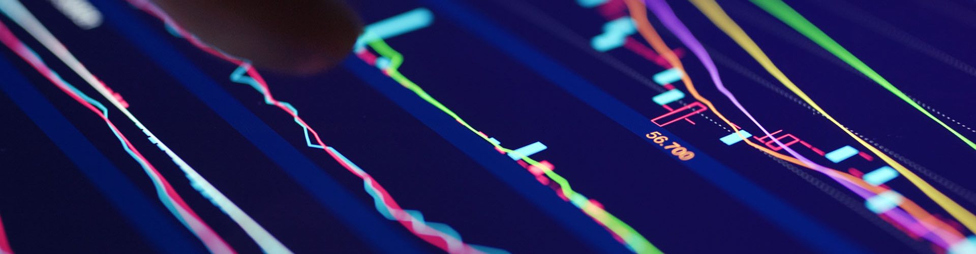 Stock market data on tablet computer
